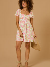 Eliza Puff Sleeve Floral Dress Detail 3 - TULLABEE
