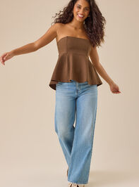 Stevie Strapless Peplum Top Detail 3 - TULLABEE