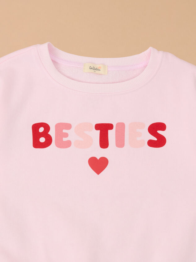 My Bestie Girls Crewneck Detail 3 - TULLABEE