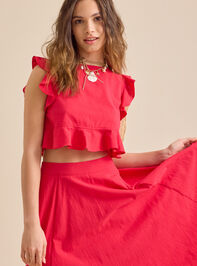 Grace Linen Ruffle Top Detail 2 - TULLABEE