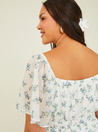 Olive Floral Babydoll Top Detail 6 - TULLABEE