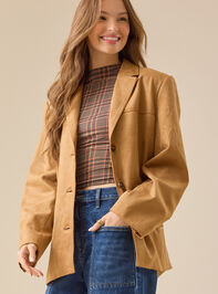 Jasmine Oversized Suede Blazer Detail 4 - TULLABEE