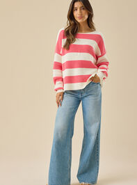 Mariah Striped Boatneck Sweater Detail 5 - TULLABEE