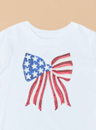 American Bow Sequins Graphic Tee Detail 3 - TULLABEE