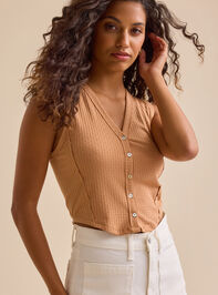 Elarie Pointelle Button Down Tank - TULLABEE