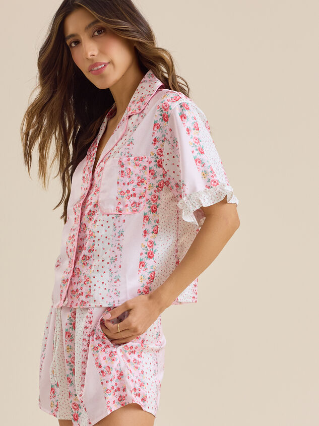 Rose Floral Sleep Top Detail 3 - TULLABEE