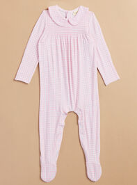 Kit Gingham Smocked Footie - TULLABEE
