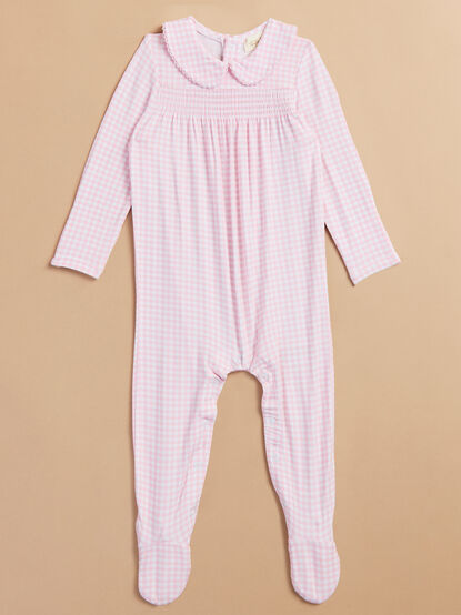 Kit Gingham Smocked Footie - TULLABEE