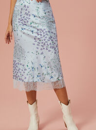 Hattie Satin Floral Skirt Detail 2 - TULLABEE