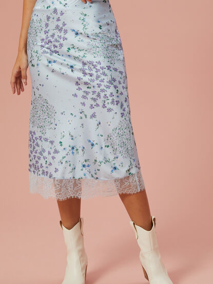 Hattie Satin Floral Skirt - TULLABEE
