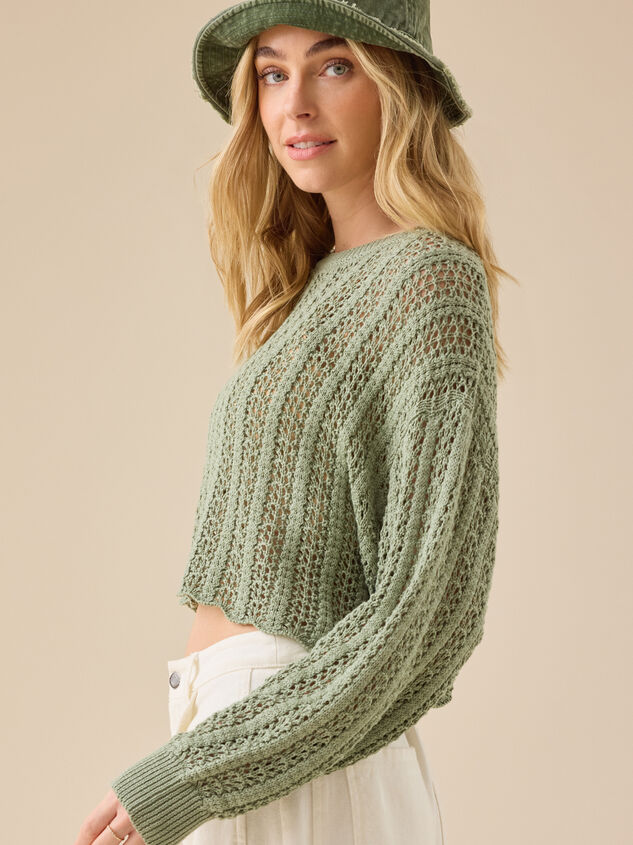 Anya Pointelle Sweater Detail 3 - TULLABEE