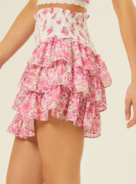 Briella Floral Mini Skirt Detail 4 - TULLABEE