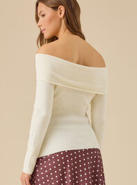 Elena Off Shoulder Bow Sweater Detail 4 - TULLABEE