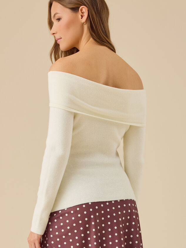 Elena Off Shoulder Bow Sweater Detail 4 - TULLABEE