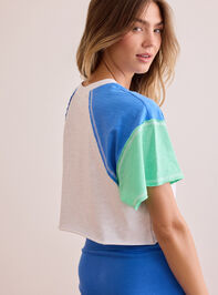 Ace Color Block Crop Tee Detail 5 - TULLABEE