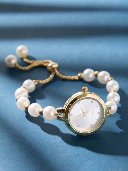 Round Face Pearl Watch - TULLABEE