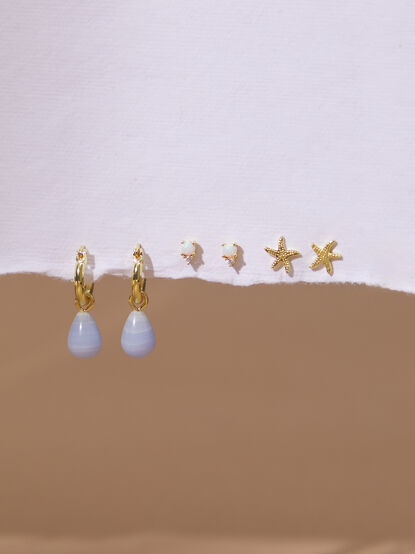Blue Shore Starfish Earring Set - TULLABEE
