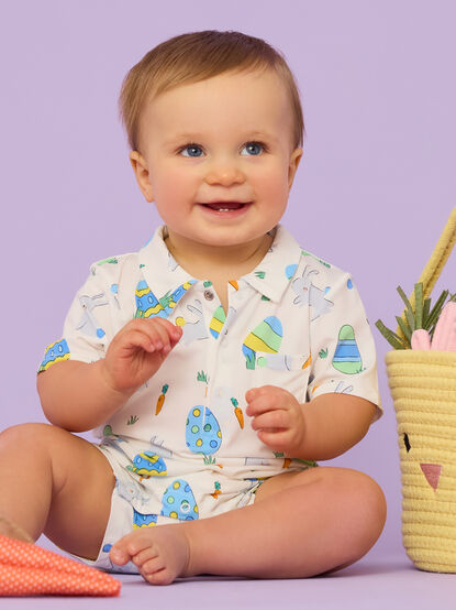 Easter Bunny Polo Romper - TULLABEE