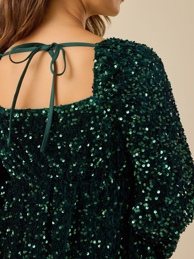 Oaklynn Sequin Velvet Dress Detail 6 - TULLABEE
