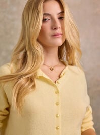 Brighton Cashmere Roll Neck Cardigan Detail 3 - TULLABEE