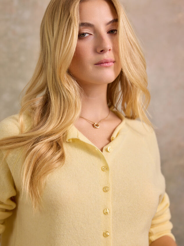 Brighton Cashmere Roll Neck Cardigan Detail 3 - TULLABEE