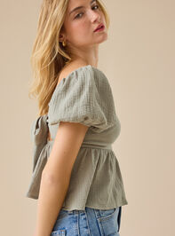 Nia Tie Back Babydoll Top Detail 5 - TULLABEE