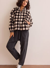 Sideline Gingham Fur Jacket Detail 2 - TULLABEE