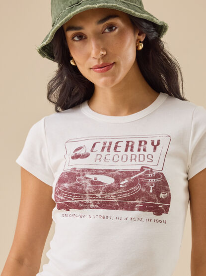 Cherry Records Baby Tee - TULLABEE