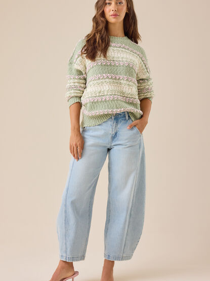 Katherine Textured Stripe Sweater - TULLABEE