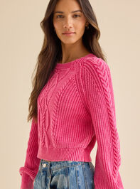 Peyton Cable Knit Sweater Detail 3 - TULLABEE