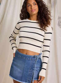 Olivia Striped Open Back Sweater Detail 2 - TULLABEE
