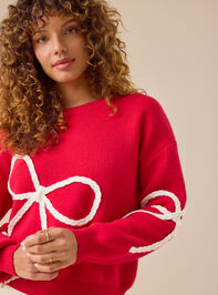 Braided Bow Christmas Mama Sweater - TULLABEE