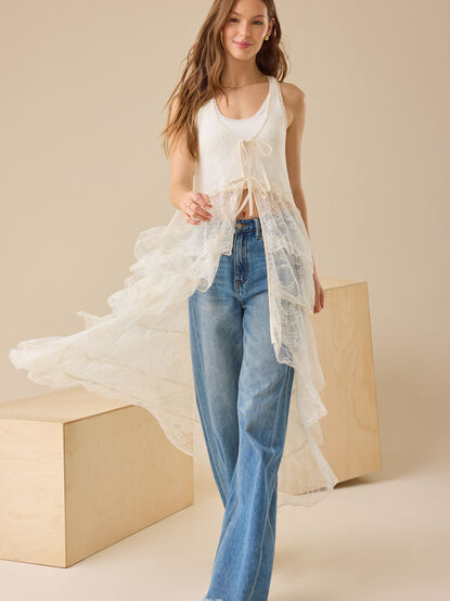 Lizzie Lace Ruffle Kimono - TULLABEE