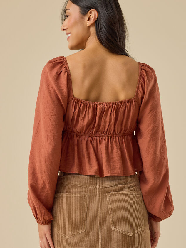 Blair Balloon Sleeve Babydoll Top Detail 5 - TULLABEE