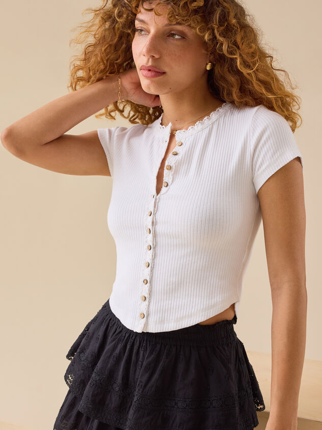 Karly Ribbed Button Up Top - TULLABEE