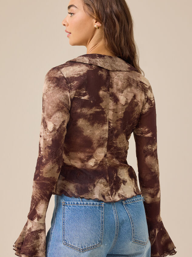 Kyra Ruffle Tie-Front Top Detail 4 - TULLABEE