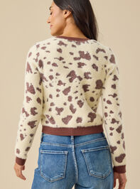 Kendall Cow Print Cardigan Detail 5 - TULLABEE