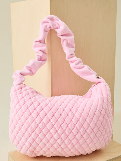 Velour Quilted Cary All Bag - TULLABEE