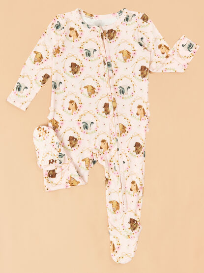Floral Farm Friends Footie - TULLABEE