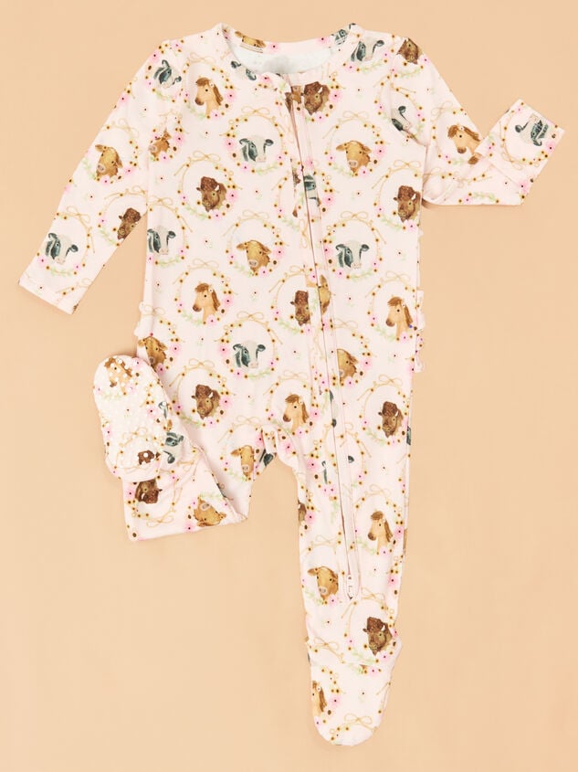 Floral Farm Friends Footie Detail 2 - TULLABEE