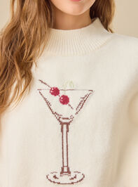 Kiara Cherry Martini Sweater Detail 3 - TULLABEE