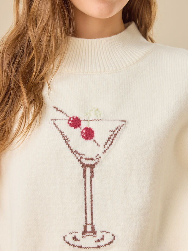 Kiara Cherry Martini Sweater Detail 3 - TULLABEE