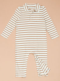 Samuel Stripe Polo Romper Detail 2 - TULLABEE