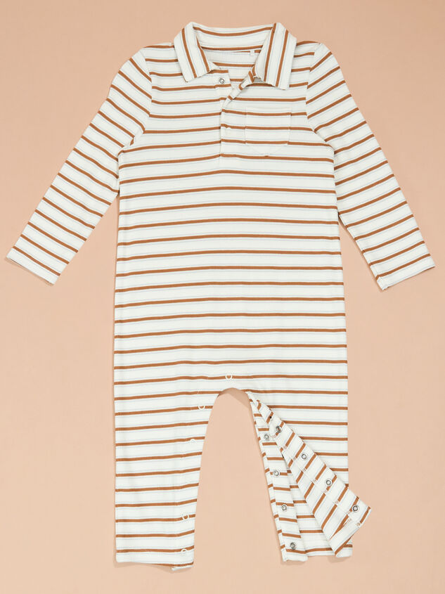 Samuel Stripe Polo Romper Detail 2 - TULLABEE