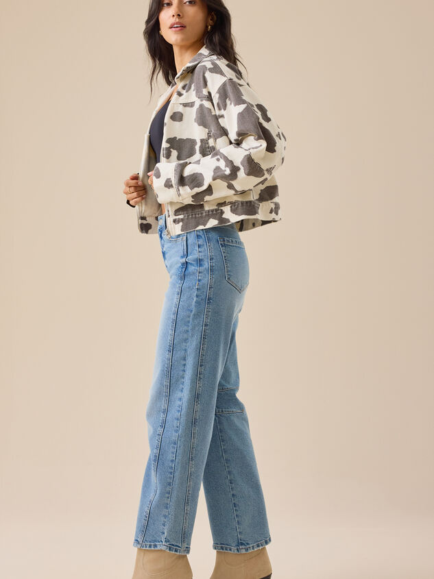 Millie Cow Print Jacket Detail 3 - TULLABEE