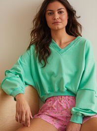 Kick Back Long Sleeve Crop Detail 2 - TULLABEE