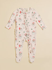 Vintage Santa Ruffle Footie Detail 2 - TULLABEE