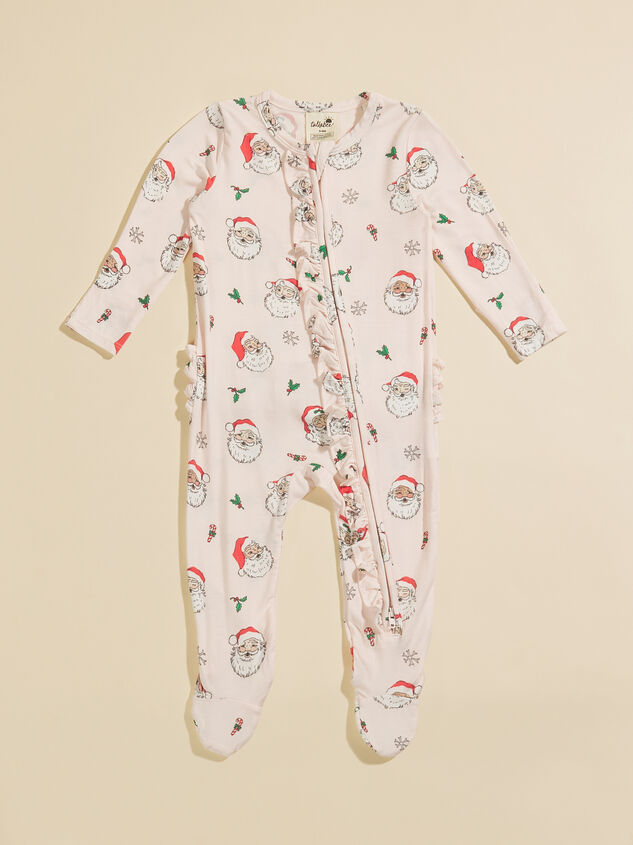 Vintage Santa Ruffle Footie Detail 2 - TULLABEE