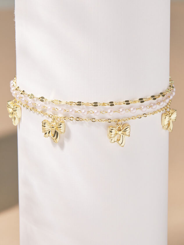 Bow Pearl Charm Bracelet - TULLABEE