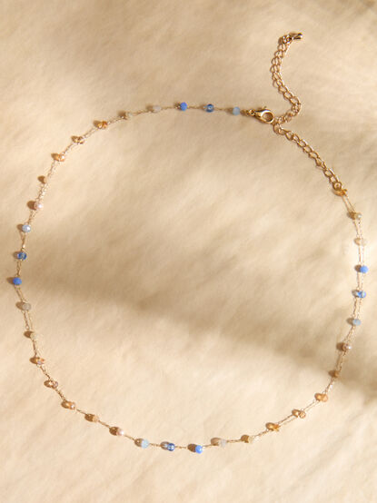 Dainty Chain Beaded Choker Necklace - TULLABEE